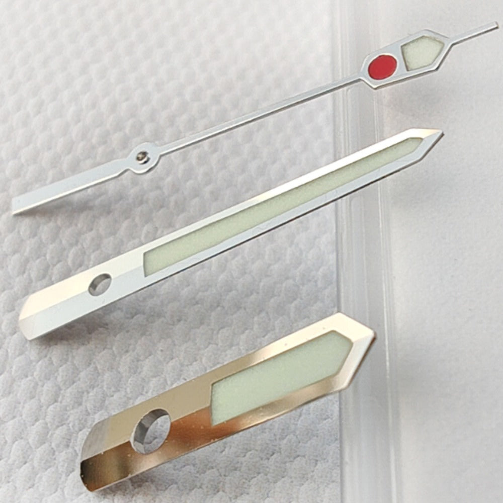 Golden Trim C3 lume watch hands for Seiko SBDX001, SBDC001, SKX007, SRP777 with NH35 NH36 movements.