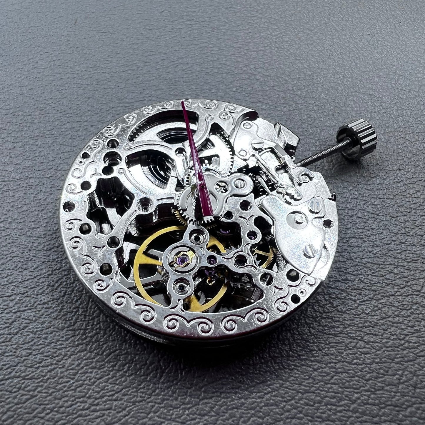 TY2807 Skeleton Silver Plated Automatic Mechanical Movement T16 Replacement