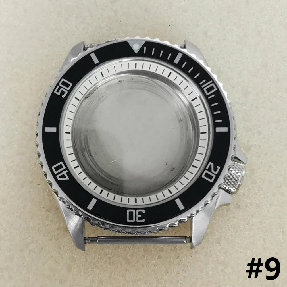 41.5mm White Chapter Ring+Bezel Stainless Steel Case Set for SKX007 NH35/NH36/4R