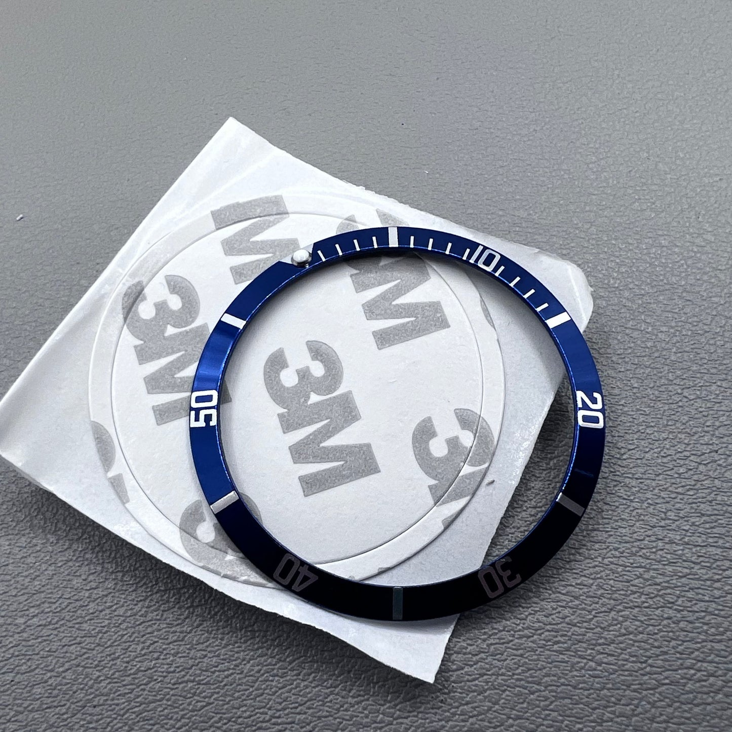 36.5*30.8mm Dark Blue Watch Bezel Vintage Aluminum Alloy Slope Green Luminous