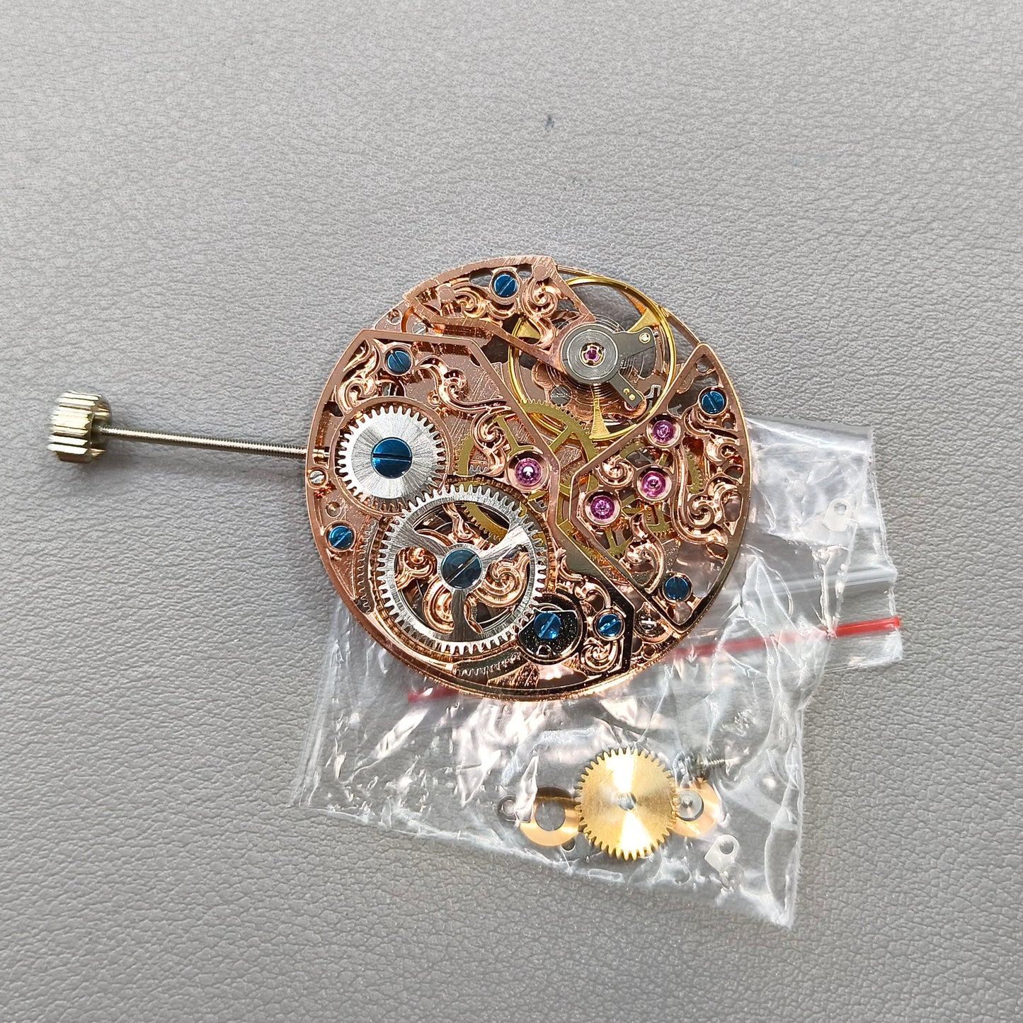 Rose Golden ST3600 6497 Carved Hollow Hand Winding Manual Mechanical Movement