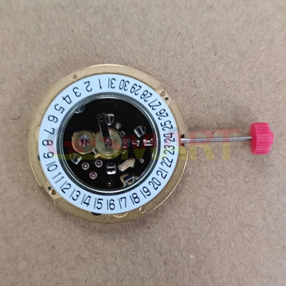 Ronda 1009 Swiss quartz watch movement with date display at 6 o'clock, precision timekeeping accessory.