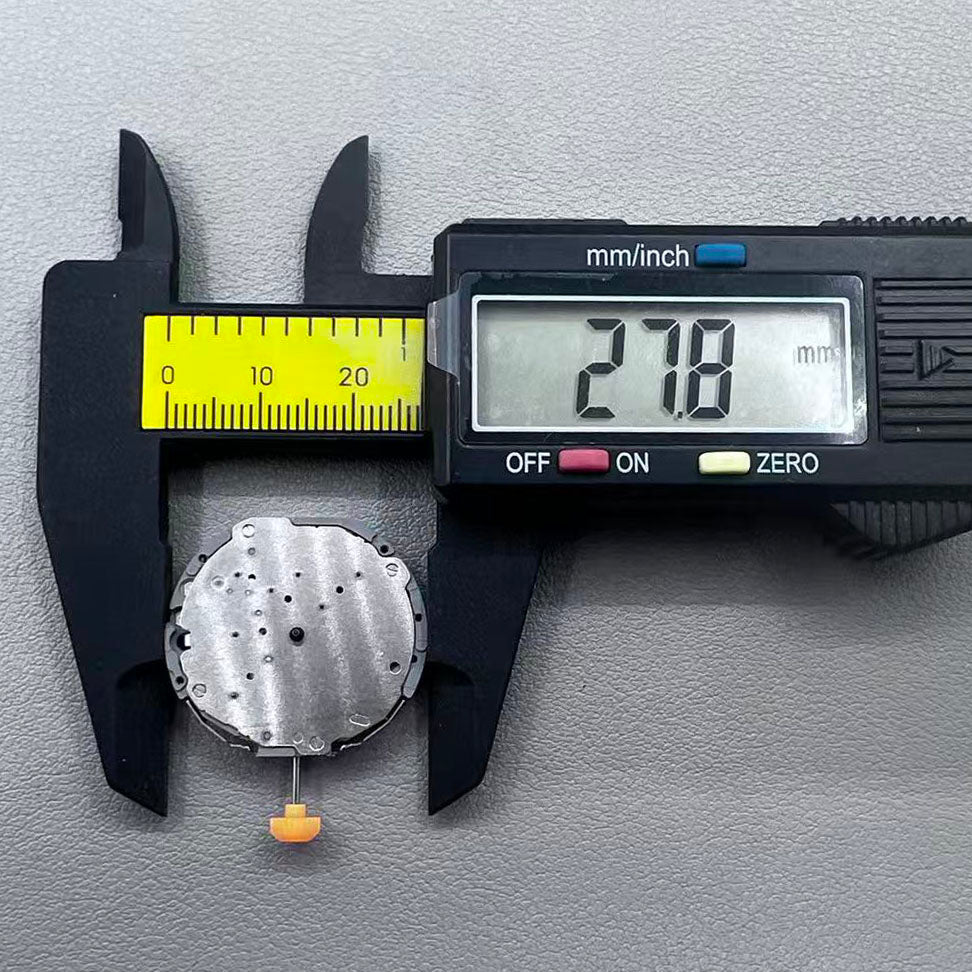 Japan Miyota JS50 quartz watch movement with small second hand at 4, 6, and 7 o'clock positions