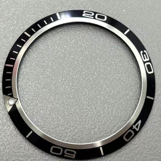 38 mm schwarzer Uhrenlünetteneinsatz aus Aluminiumlegierung für Omega Seamaster 600 Uhrenteile