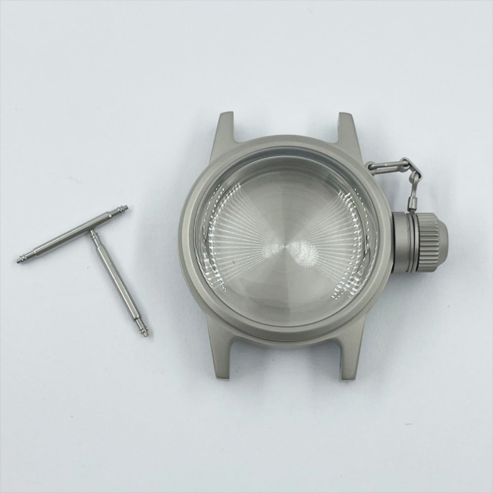 Matted silver 28.5mm kettle watch crown, vintage style case for NH35 NH36 movements.
