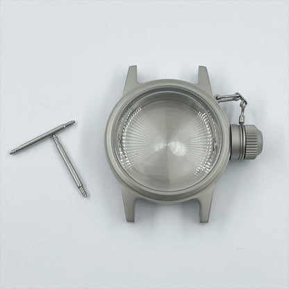 Matted silver 28.5mm kettle watch crown, vintage style case for NH35 NH36 movements.