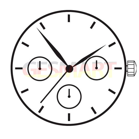 Hattori Epson TMI VX7JE quartz watch movement with stem, Japan made precision for watch repair.