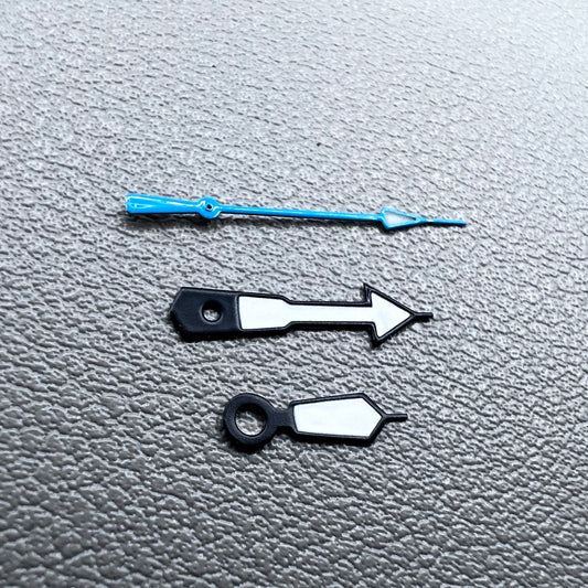 Green Lume Black Trim White Painted Blue Second Watch Hands for NH35 36 Movement
