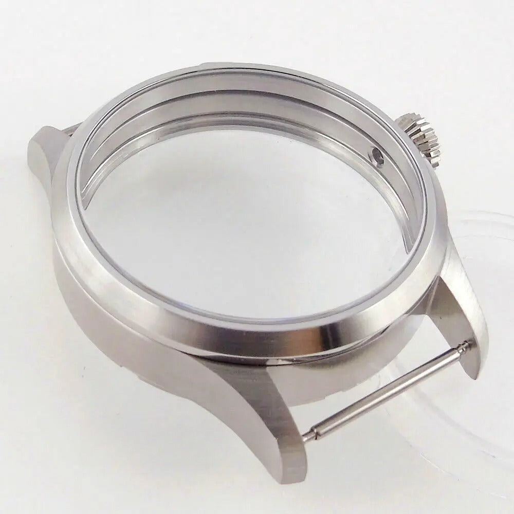Brushed 42mm Sapphire Glass 316L PVD Watch Case fit Seagull ST3600 6497 6498