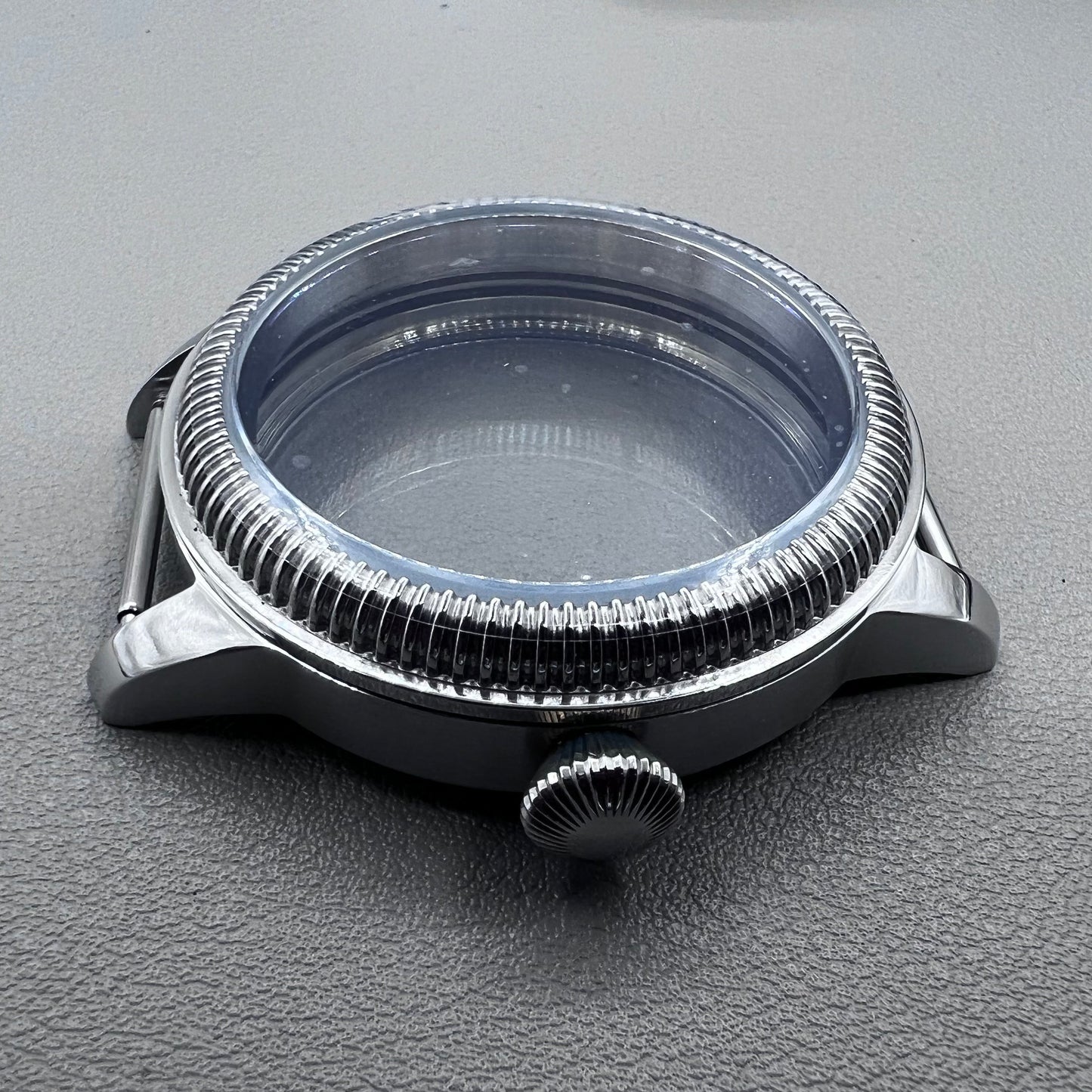 Silver 316L S/S 44mm Watch Case Fit ST3600 3621 ETA 6497 6498 Movement