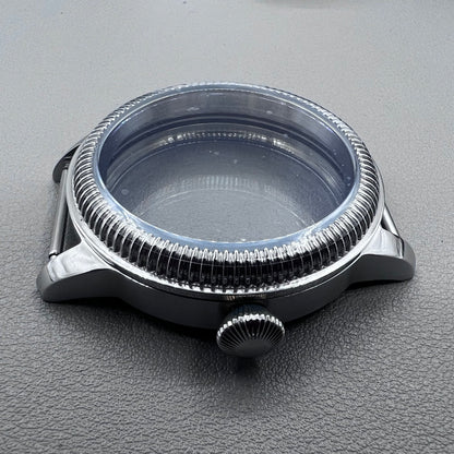 Silver 316L S/S 44mm Watch Case Fit ST3600 3621 ETA 6497 6498 Movement