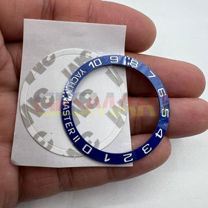 38mm Ceramic Slope Blue Ring White Font Watch Bezel Ring for Yacht Master Watch