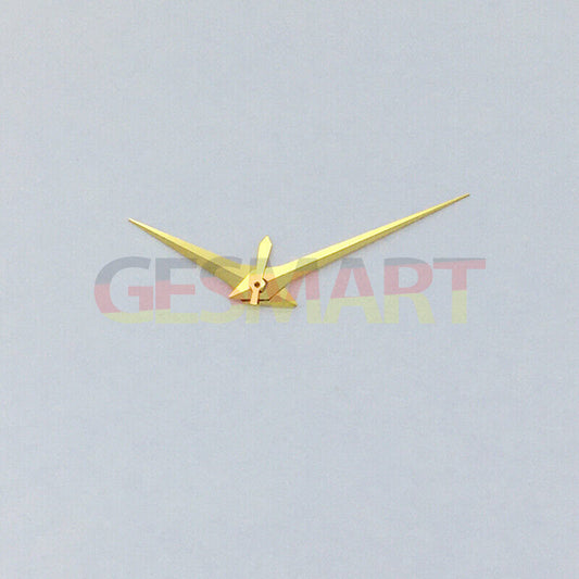 Long pointed golden watch hands with no lume, compatible with ST3600/ST3620/ETA6497/6498 movements.