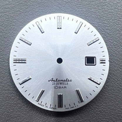 No Lume Silver Modified 34mm Datejust Watch Dial for NH35 Movement
