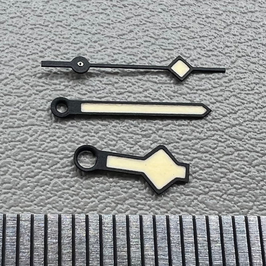 Aiguilles de montre vintage Orange Lume Snowflake avec bordure noire C3 pour NH34 NH35 NH36 NH38