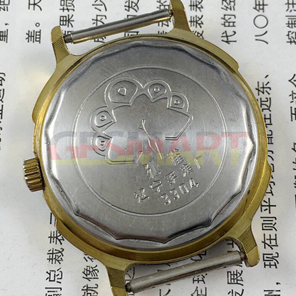 36mm China Made manual mechanical watch with 17 jewels, black dial, and luminous hands for clear time reading.