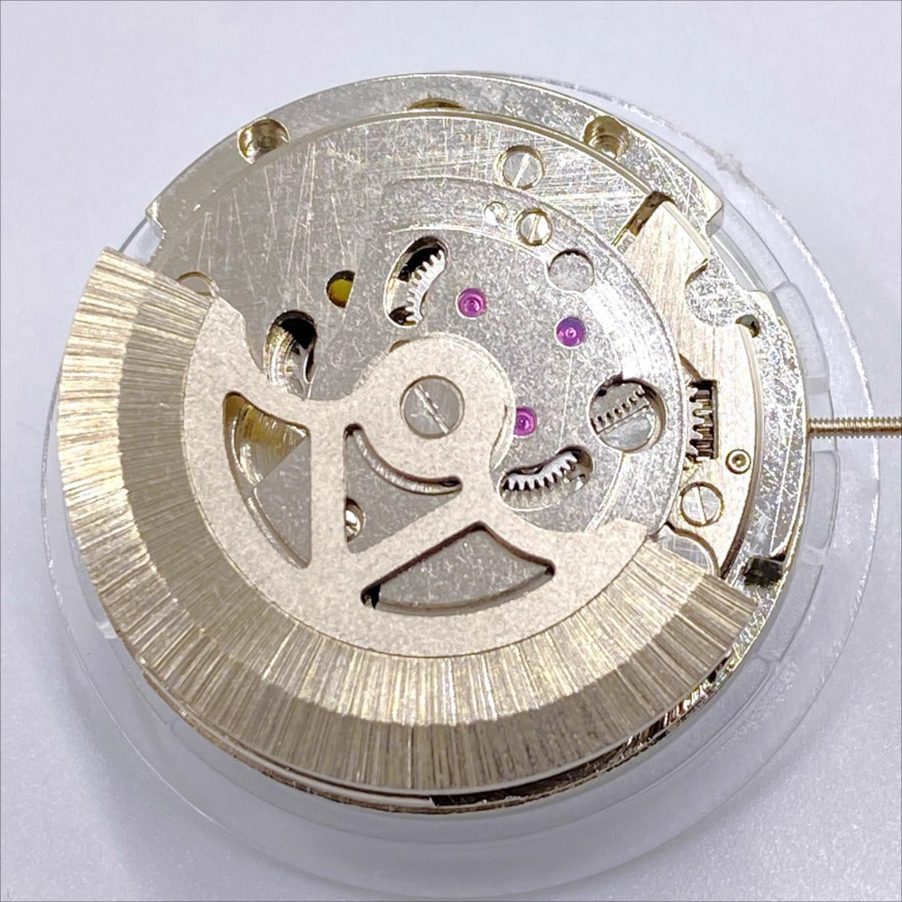 China-made automatic watch featuring mechanical movement, moon phase at 12 o'clock, balance wheel at 6, ideal for watch accessories.