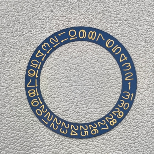 Yellow Font Denim Blue Background Flaxen Disk Date Wheel for Miyota NH35 NH36