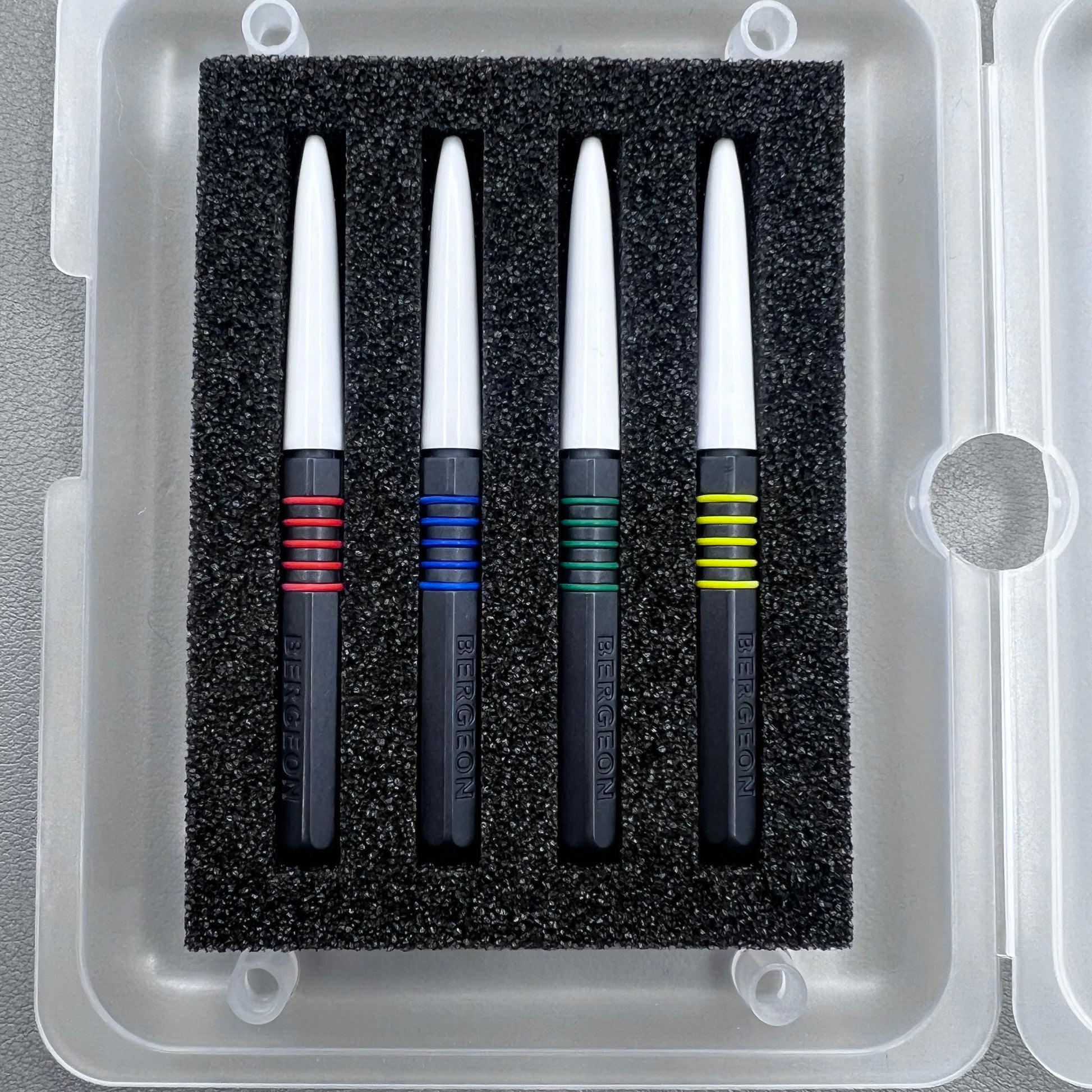 Swiss Bergeon 7013-4 metal dip oiler for precise watch oiling and lubrication in watch repair.