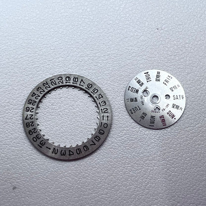 Silver Date/Week Disk Date Wheel Generic for Orient 46941 46943 Movement Date@3