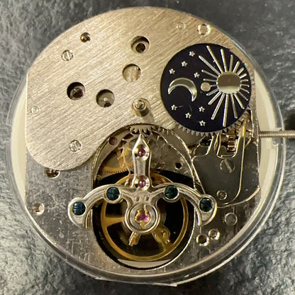 China Made automatic watch with mechanical movement, dual time zone, small second at 10 o'clock position