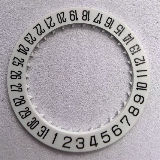 3pcs white date disk wheels compatible with Miyota 8200 8215 watch movement, date at 6 position