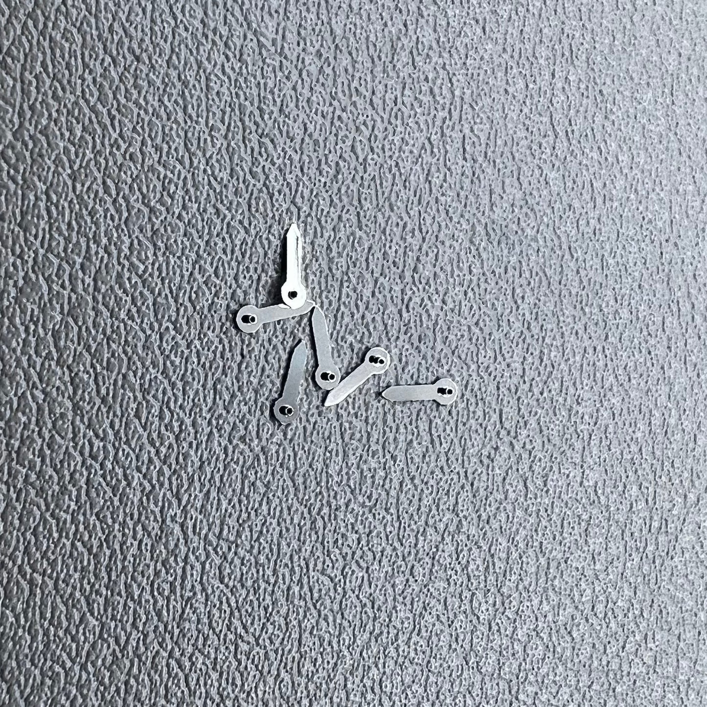 Set of 3 silver 3.5mm small second hands for Miyota JS15 watch movement, precise and stylish.