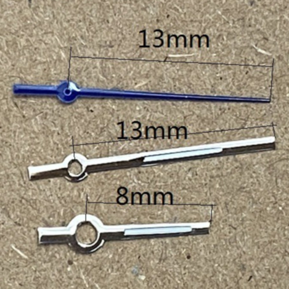 13mm Green Lume Silver+blue Trim Watch Hands for China Made 7120 Mechanical Movement