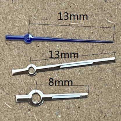 13mm Green Lume Silver+blue Trim Watch Hands for China Made 7120 Mechanical Movement