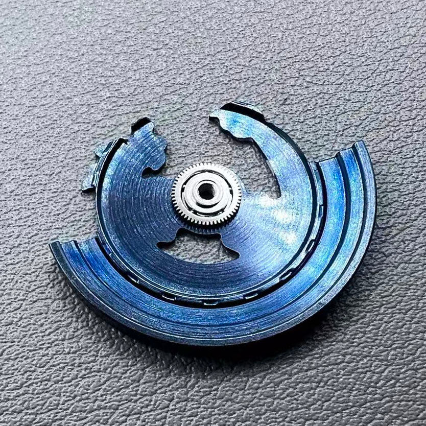 Blue Dragon silver carved rotor for NH35 NH36 watch movement, enhancing precision and style.