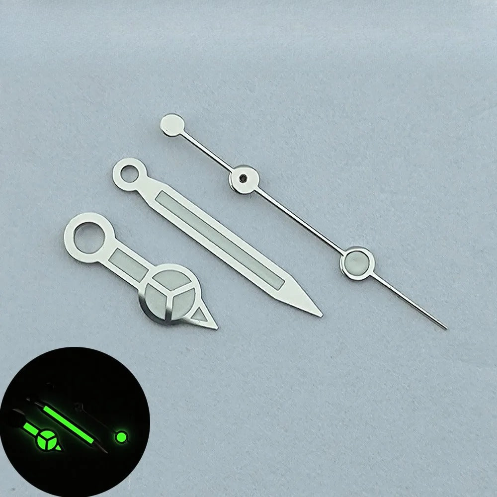 Modified 3 Hands Watch Hands with Green luminous /No luminous for NH35 NH36
