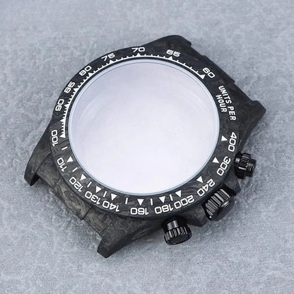 VK63/4130 Carbon Fiber Watch Case 38mm Carbon Fiber Bezel Sapphire Glass