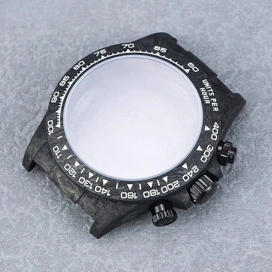 VK63/4130 Carbon Fiber Watch Case 38mm Carbon Fiber Bezel Sapphire Glass