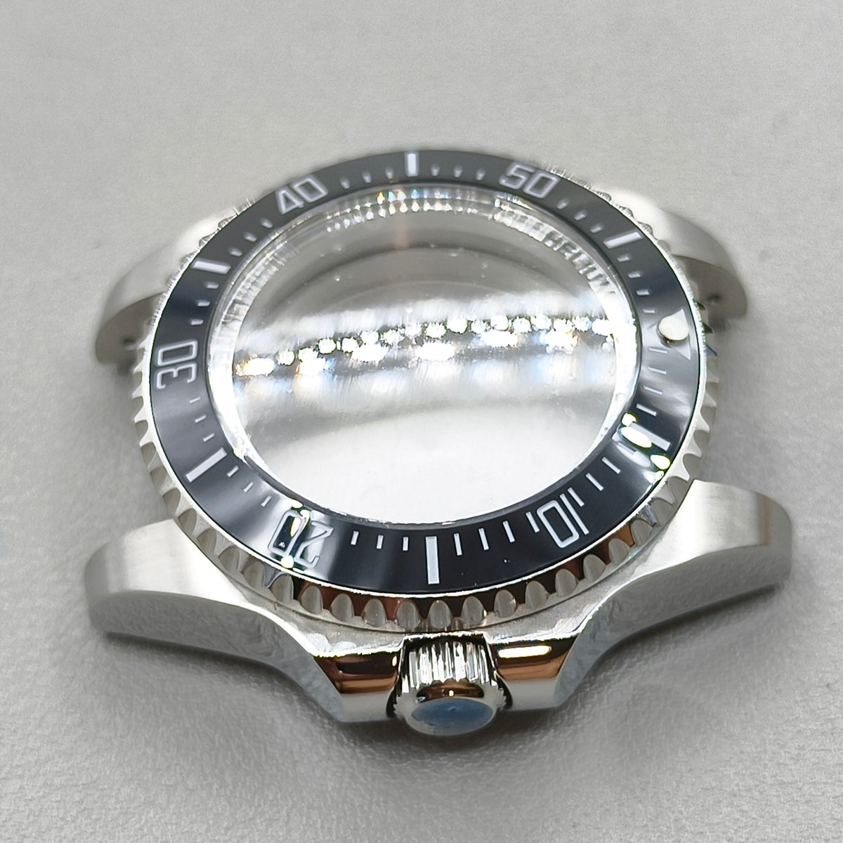 44mm Watch Case for Deep SEA Style for NH34/35/36 Rotating Black Bezel Solid Back