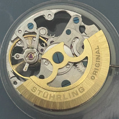 Golden rotor mechanical watch repair part with hollow design, compatible with 7120 movement, China made.