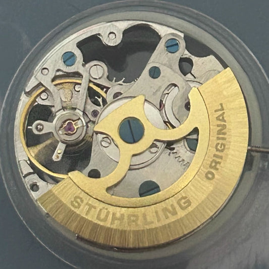 Golden rotor mechanical watch repair part with hollow design, compatible with 7120 movement, China made.