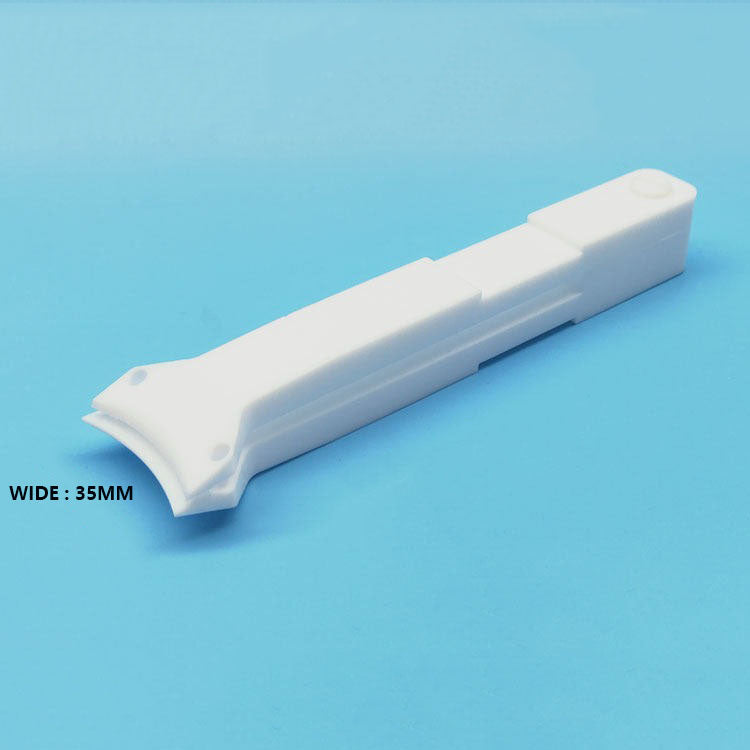 Wide-headed PTFE tweezer with acid and alkali resistance, ideal for handling silicon wafers.