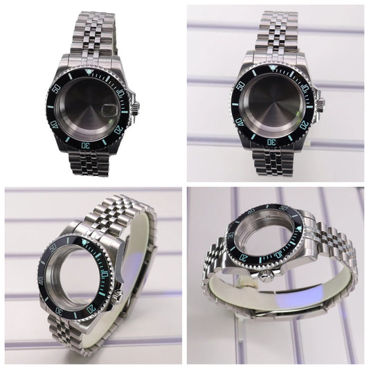 40mm Watch Case For Nh35 Nh36 Nh38 4R36 Miyota8215 Eta2824 C3 Luminous Bezel Sub