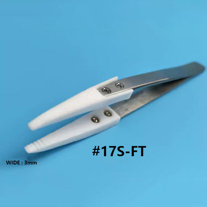 PTFE anti-static tweezers resistant to acid, alkali, and high temperatures for precise watch accessory handling.