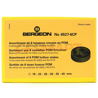 Bergeon 6527-6CP glass fitting dies set for domed mineral watch glasses 19-40mm precision tool
