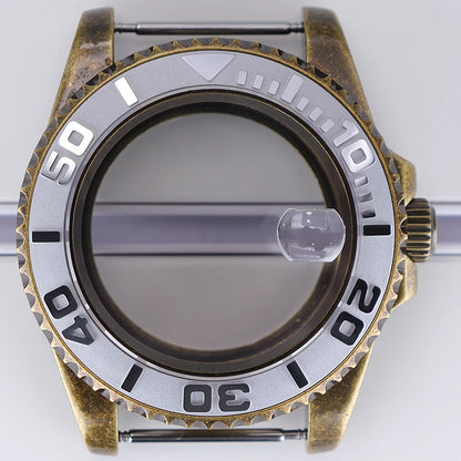 40mm Bronze SUB Watch Case Bezel For NH35/36 GMT NH34/38 4R36 Sapphire Crystal