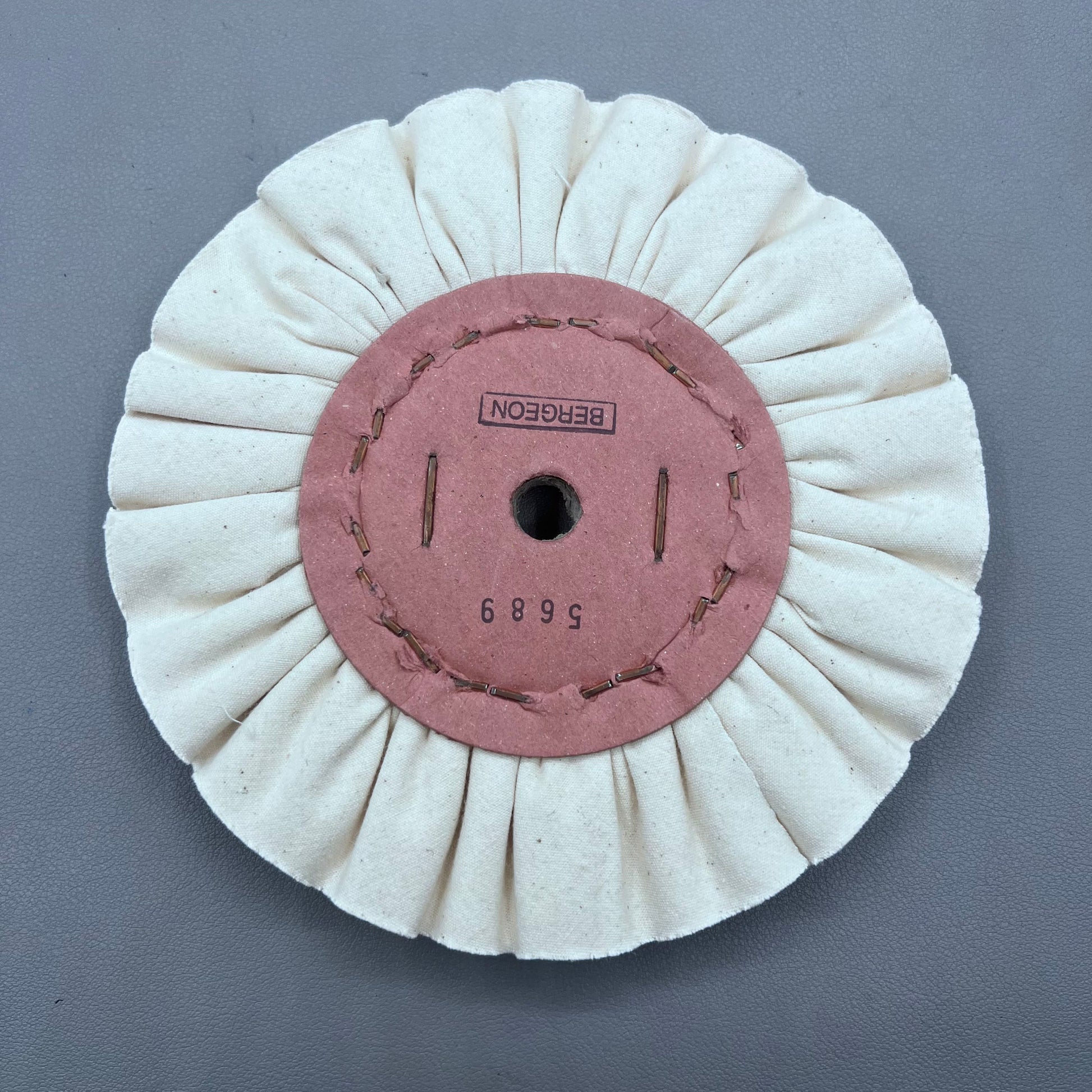 Swiss Bergeon 5689 polishing wheel in unbleached cotton for watch accessory maintenance