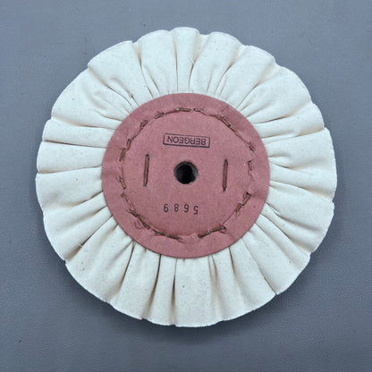 Swiss Bergeon 5689 polishing wheel in unbleached cotton for watch accessory maintenance