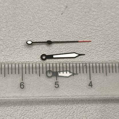 2 Sets NH35 Black Red Pilot Pointer Watch Hands with Green Luminous for NH35 NH36