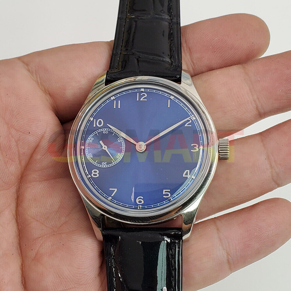42mm men's watch by Seagull with manual ST3600 movement and blue dial, perfect for everyday wear.