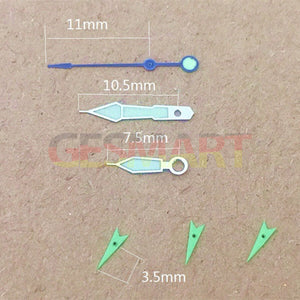 Green Small Second Hand Silver Trim Watch Hands for Miyota OS10 OS20 OS60 OS80