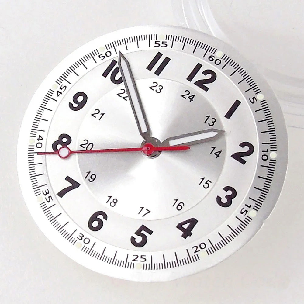 Pilot 29mm Nologo black and silver dial face for NH35 NH36 vintage diver watch mod parts