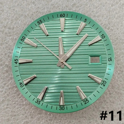 33.5mm Geometric Green Luminous Watch Dial+Hands for NH35 NH36 4R 7S Movement