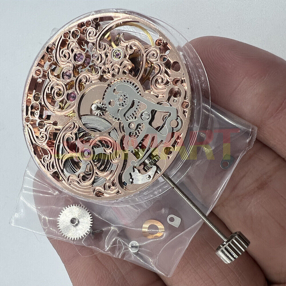China Made ST3600 6497 watch movement with carved hollow design, manual winding, precision mechanical parts.