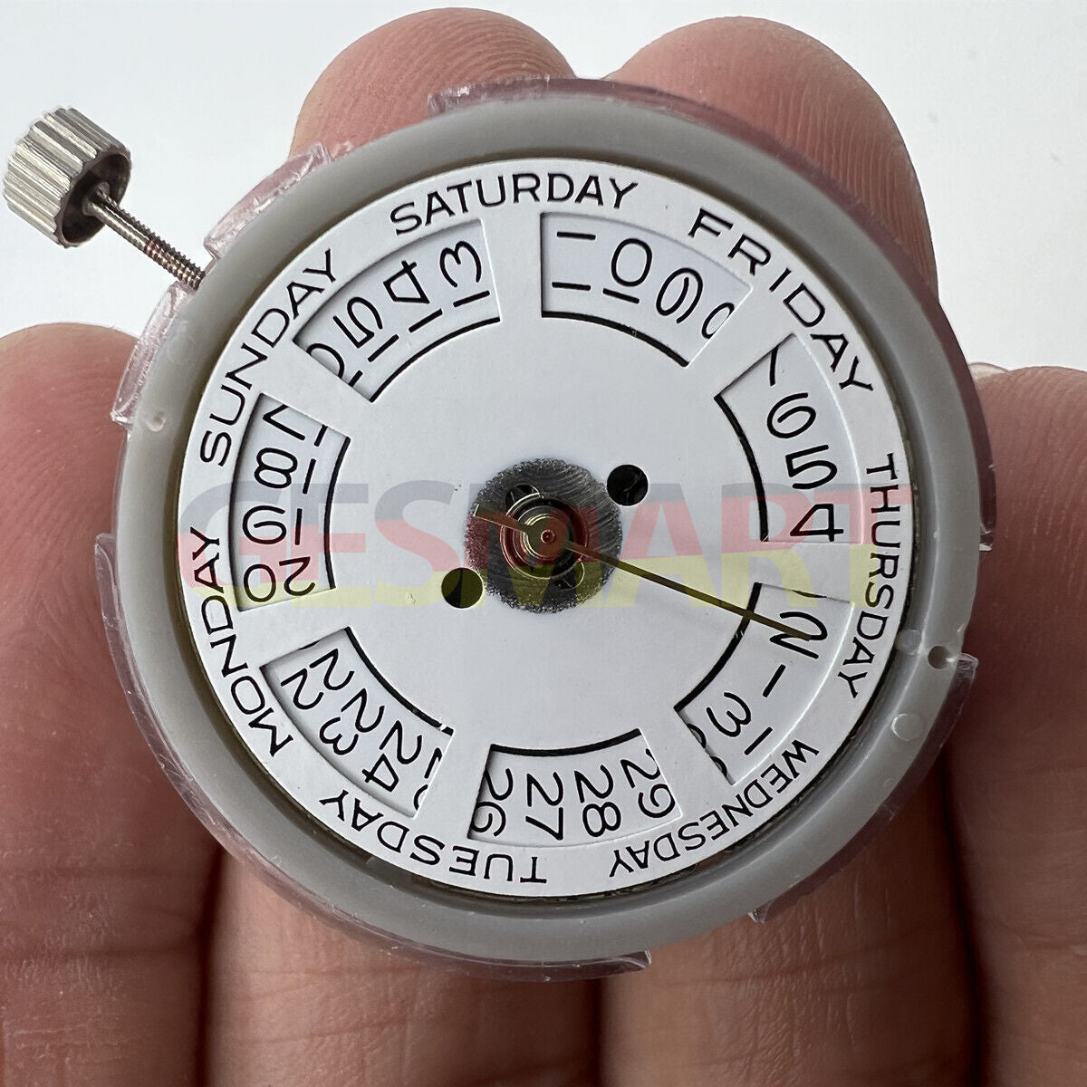 Asian Tianjin Seagull T16 watch with day-date function, automatic mechanical movement, white dial, sleek design.